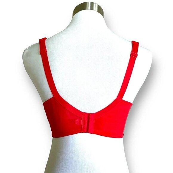 Cacique 38DD Bra Red Ombre Linear Lace Unlined Full Figure Coverage Underwire - Picture 5 of 7